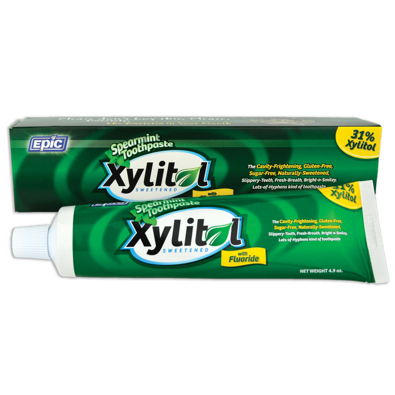 Epic Xylitol Toothpaste w/Fluoride Spearmint 4.9 oz tube