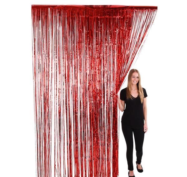 Red Foil Fringe Curtain 36 X96